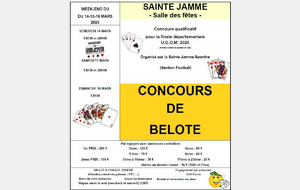 Concours de belote du 14/15/16 Mars 2025